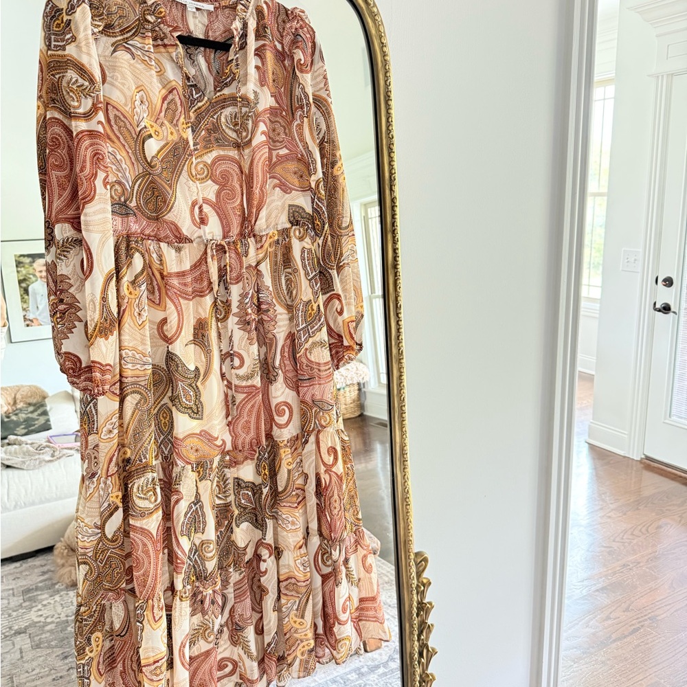 Julia Jordan Multicolor Paisley Long Sleeve Dress